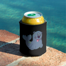 Het Fabric Seal bij Zazzle Mascotte Logo Karakter Blikjeskoeler