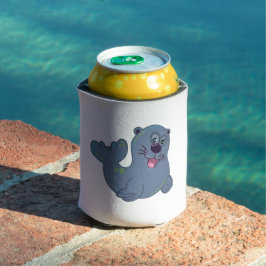 Het Fabric Seal bij Zazzle Mascotte Logo Karakter Blikjeskoeler