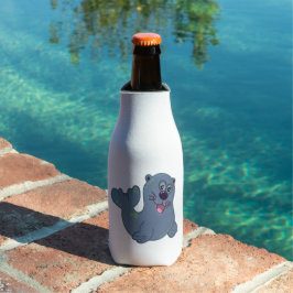 Het Fabric Seal bij Zazzle Mascotte Logo Karakter Flesjeskoeler