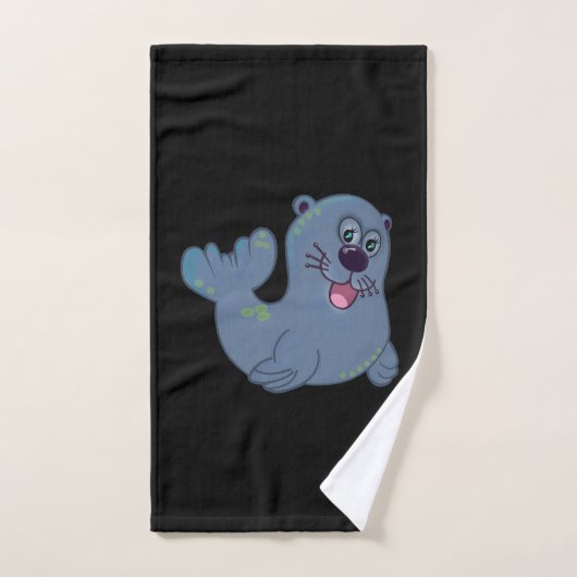 Het Fabric Seal bij Zazzle Mascotte Logo Karakter Handdoek (Handdoek)