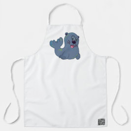Het Fabric Seal bij Zazzle Mascotte Logo Karakter Schort