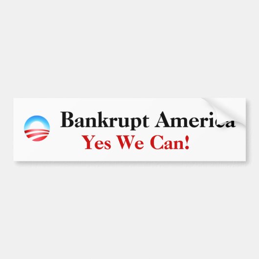 Het failliet van Amerika... Bumpersticker (Voorkant)