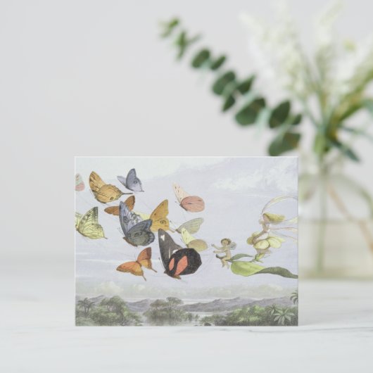 Het Fairy Queen's Carriage | Elf World Briefkaart (Staand voorkant)