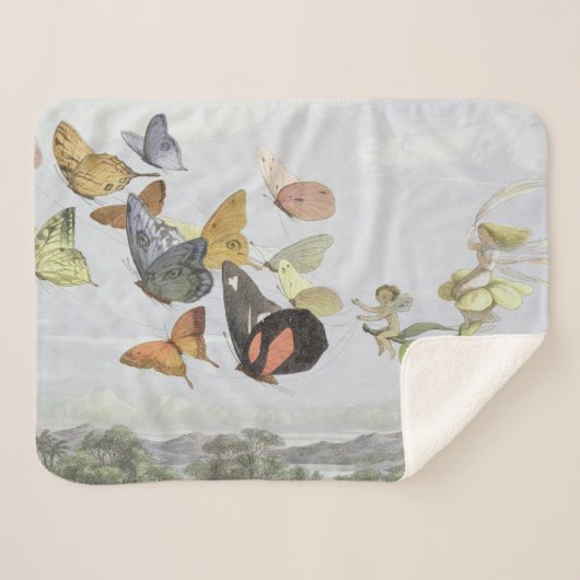 Het Fairy Queen's Carriage | Elf World Sherpa Deken (Voorkant (horizontaal))