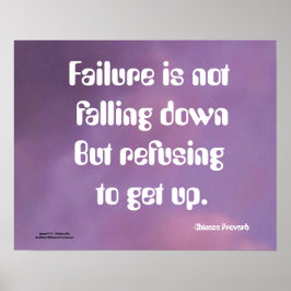 HET FALEN VAN HET CHINESE PROVERB POSTER VALT NIET