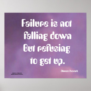 HET FALEN VAN HET CHINESE PROVERB POSTER VALT NIET