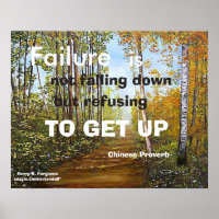 HET FALEN VAN HET CHINESE PROVERB POSTER VALT NIET