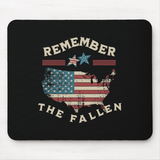 Het Fallen American Flag Memorial Day op de 4e Muismat (Voorkant)