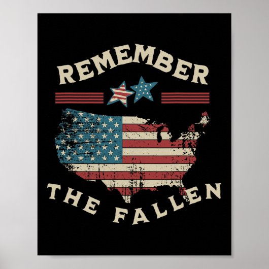 Het Fallen American Flag Memorial Day op de 4e Poster (Voorkant)