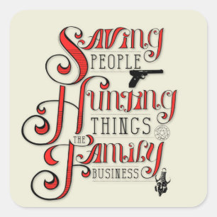 Het familiebedrijf vierkante sticker