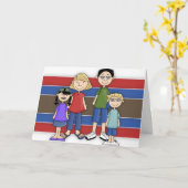 Het familieportret Vaderdag Wenskaart Kaart (Gele Bloem)