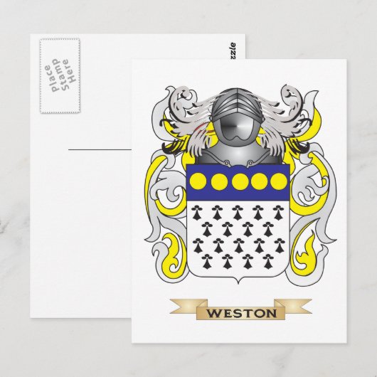 Het familiewapen van Weston (Coat of Arms) Briefkaart (Voorkant / Achterkant)