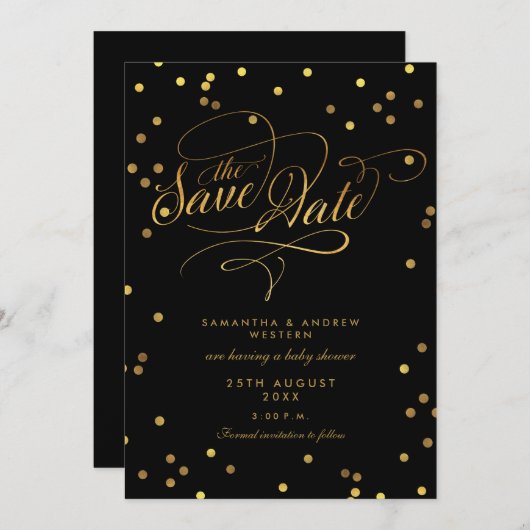 Het fancy Baby shower van de Confetti van het Manu Kaart (Voorkant / Achterkant)