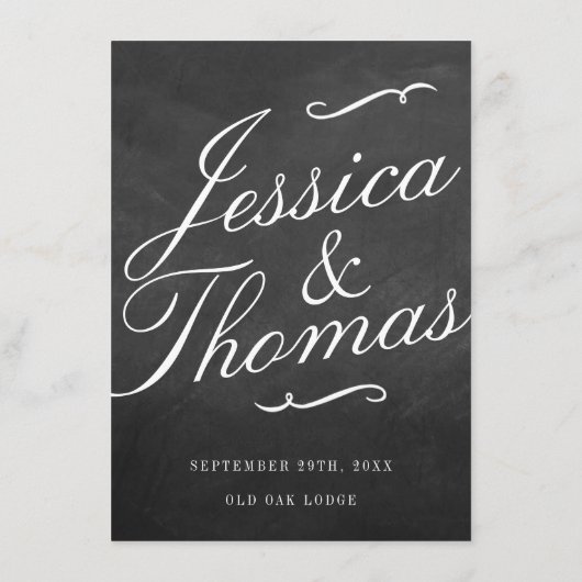 Het Fancy Chalkboard Wedding Collectie Menu Kaarte (Achterkant)