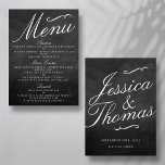 Het Fancy Chalkboard Wedding Collectie Menu Kaarte<br><div class="desc">De Fancy Chalkboard Wedding Collectie Menu Kaarten. Klik op de button Aanpassen om de opmaak van de tekst aan te passen.</div>