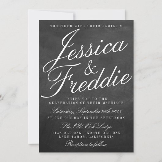Het Fancy Collectie van het Chalkboard Wedding Kaart (Voorkant)