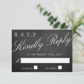Het Fancy Collectie van het Chalkboard Wedding RSVP Kaartje (Staand voorkant)