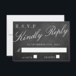 Het Fancy Collectie van het Chalkboard Wedding RSVP Kaartje<br><div class="desc">De Fancy Chalkboard Wedding Collectie RSVP kaarten. Klik op de knop "Aanpassen" om eventuele aanpassingen in de opmaak van de tekst aan te brengen.</div>