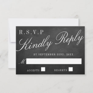 Het Fancy Collectie van het Chalkboard Wedding RSVP Kaartje