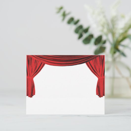 Het fancy rode gordijn van de fluweelshowcase briefkaart (Staand voorkant)