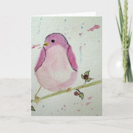 Het fancy Roze Lege Wenskaart van de Vogel Kaart