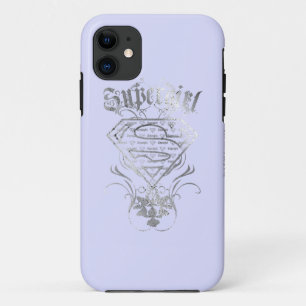 Het Fancy Zilveren Logo van Supergirl iPhone 11 Hoesje