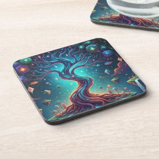 Het fantastische bos - denkbeeldige reizen bier onderzetter (Linkerzijde)