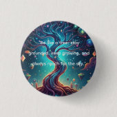 Het fantastische bos - denkbeeldige reizen ronde button 3,2 cm (Voorkant)