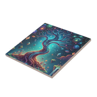 Het fantastische bos - denkbeeldige reizen tegeltje