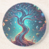 Het fantastische bos - denkbeeldige reizen zandsteen onderzetter (Voorkant)