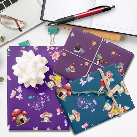 Het Fantasy Fairy Dark Theme Collectie Inpakpapier Vel