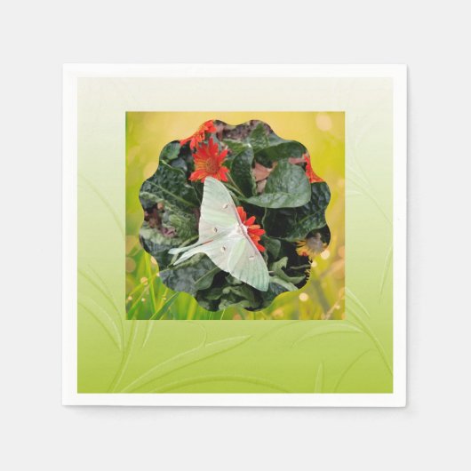 Het fascineren van Luna Moth Napkins Servet (Voorkant)