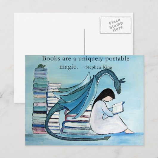 Het favoriete boek van de draak briefkaart (Voorkant / Achterkant)