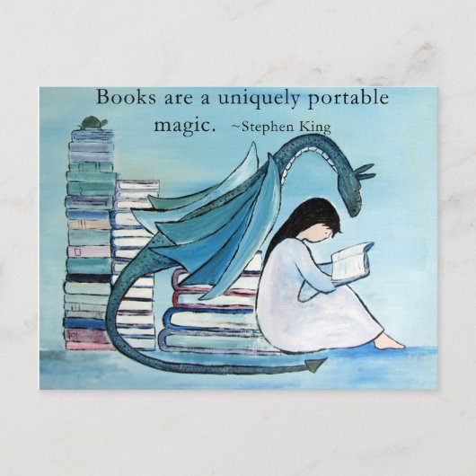 Het favoriete boek van de draak briefkaart (Voorkant)