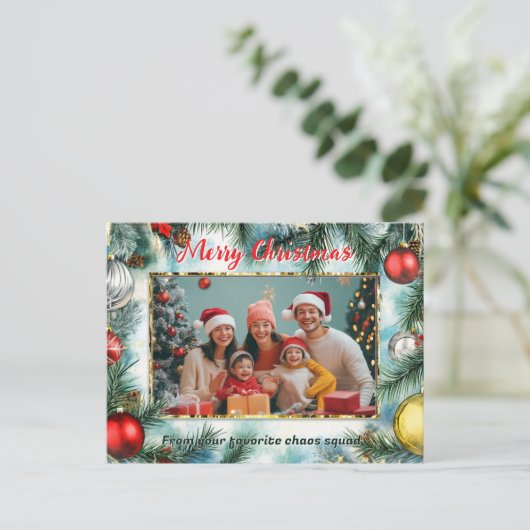 Het favoriete foto Lijst van de Kerstman Feestdagenkaart (Staand voorkant)