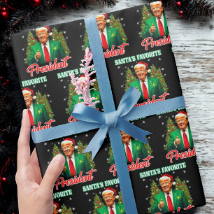 Het favoriete President van de Kerstman   kerstcad Cadeaupapier