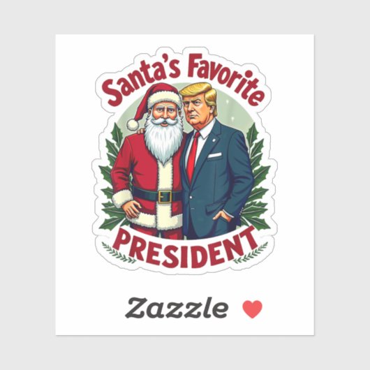 Het favoriete President van de Kerstman Trump Sticker (Vel)