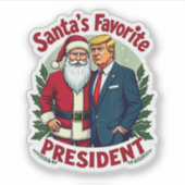 Het favoriete President van de Kerstman Trump Sticker (Voorkant)