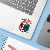 Het favoriete President van de Kerstman Trump Sticker (Laptop met iPhone)