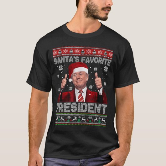 Het favoriete President van de kerstman van Kerstm T-shirt (Voorkant)
