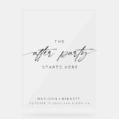 Het feest begint hier, de bruiloft is bevroren acryl bord (Voorkant)