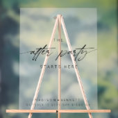 Het feest begint hier, de bruiloft is bevroren acryl bord (Neutraal)