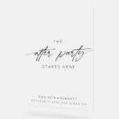 Het feest begint hier, de bruiloft is bevroren acryl bord (Hoek)