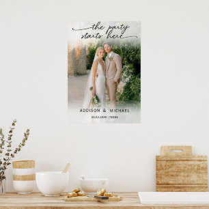 HET FEEST BEGINT HIER! Fotobanner Poster