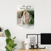 HET FEEST BEGINT HIER! Fotobanner Poster (Thuiskantoor)