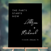 Het feest begint nu Black Wedding Welkom Acryl Bord (Neutraal)