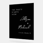 Het feest begint nu Black Wedding Welkom Acryl Bord (Hoek)