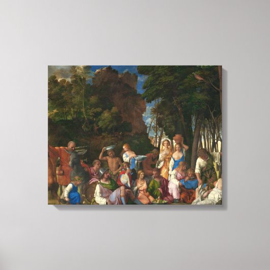 Het feest der goden (door Giovanni Bellini) Canvas Afdruk (Voorkant)
