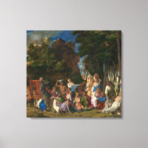 Het feest der goden (door Giovanni Bellini) Canvas Afdruk