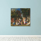 Het feest der goden (door Giovanni Bellini) Canvas Afdruk (Insitu (Houten vloer))